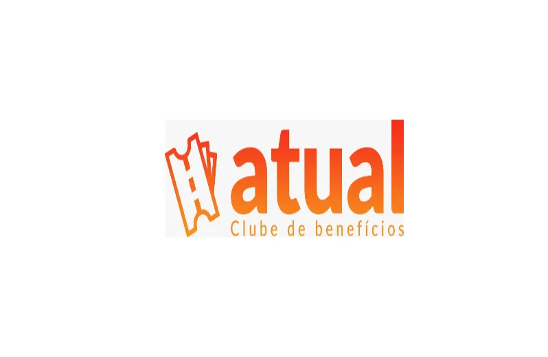 Um símbolo de ticket com uma estrada interna, ao lado escrito em letra minúscula Atual. Abaixo em máscula, Proteção Veicular.