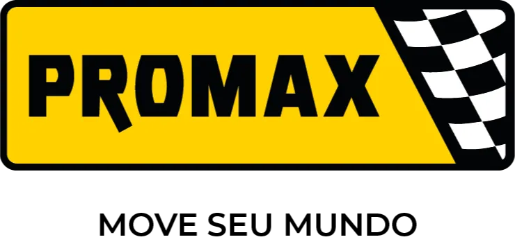 Logotipo composto pelo nome "PROMAX" em letras maiúsculas azuis, com traços fortes e modernos. A palavra aparece sobre uma forma geométrica amarela inclinada, que transmite sensação de movimento e dinamismo. Abaixo, está a marca "Bardahl" em azul. O conjunto utiliza as cores azul e amarelo, associadas à confiança, energia e inovação. O design remete à força, desempenho e evolução contínua.