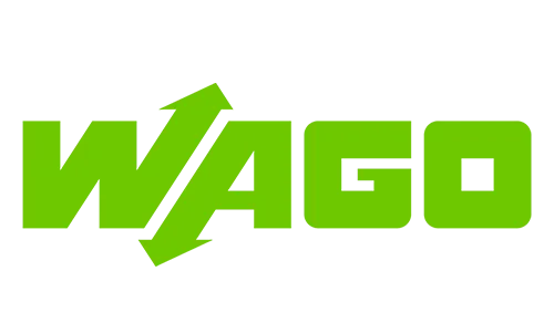A logo está escrito Wago, na cor verde.