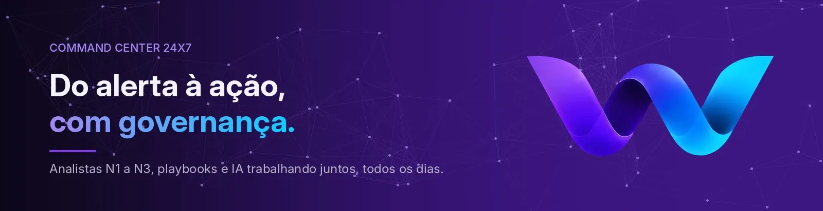 Banner WEAI: do alerta à ação, com governança. Command Center 24x7.