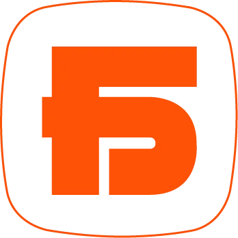 Logotipo composto por um ícone e um texto.
À esquerda, há um símbolo quadrado com cantos arredondados, de fundo laranja vibrante. Dentro dele, em branco, está a letra “F” e o número “5” estilizados, fundidos em um design geométrico moderno e robusto.
À direita do ícone, está escrito em letras pretas e em caixa baixa o nome da empresa: f5 estratégia, com fonte sem serifa, simples e elegante.