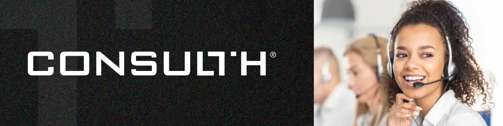 Fundo preto escrito em branco: GRUPO CONSULTH e as marcas: Consulth Soluções Empresariais, Menths, Peixoto Farias, Seth e The Cash+