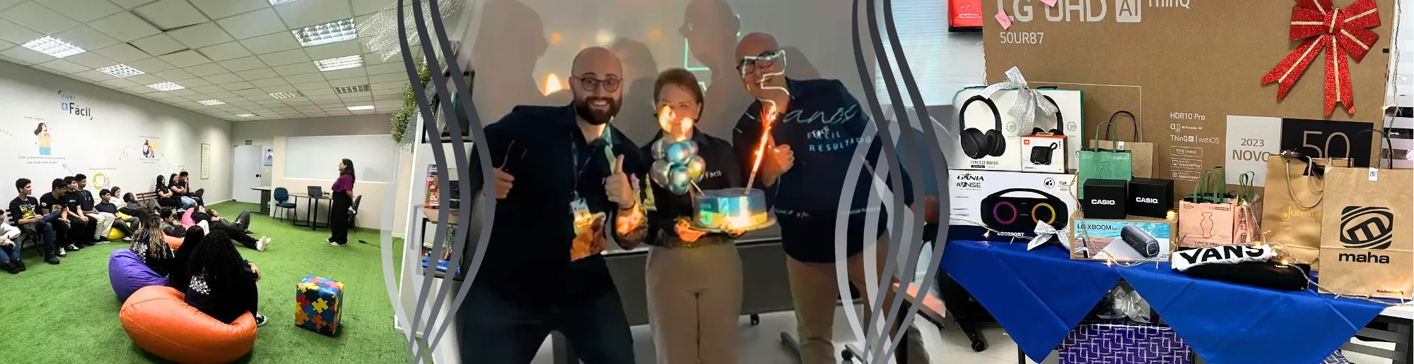 Imagem com fundo azul escuro e o título “Tecnologias”. Apresenta ícones e textos que representam as soluções utilizadas pela empresa: CRM estruturado para televendas, crédito e cobrança; discador automático; robôs de voz; WhatsApp; URA inteligente; chatbots; collection score; serviço de higienização de dados; e serviço de segurança de dados, destacando o uso de tecnologia para eficiência e proteção das informações.