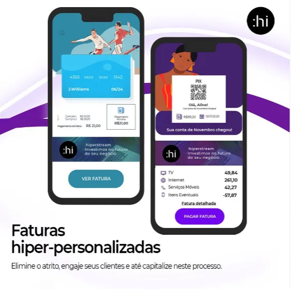 Faturas hiperpersonalizadas.
Elimine o atrito, engaje seus clientes e ate capitalize neste processo através das nossas soluções.
Visite nosso site e entenda melhor como transformar sua jornada financeira.