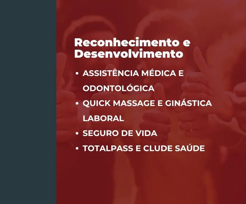 Na imagem:
Day Off e meio expediente no aniversário
Qualifica Cursos
Ações de reconhecimento e crescimento contínuo