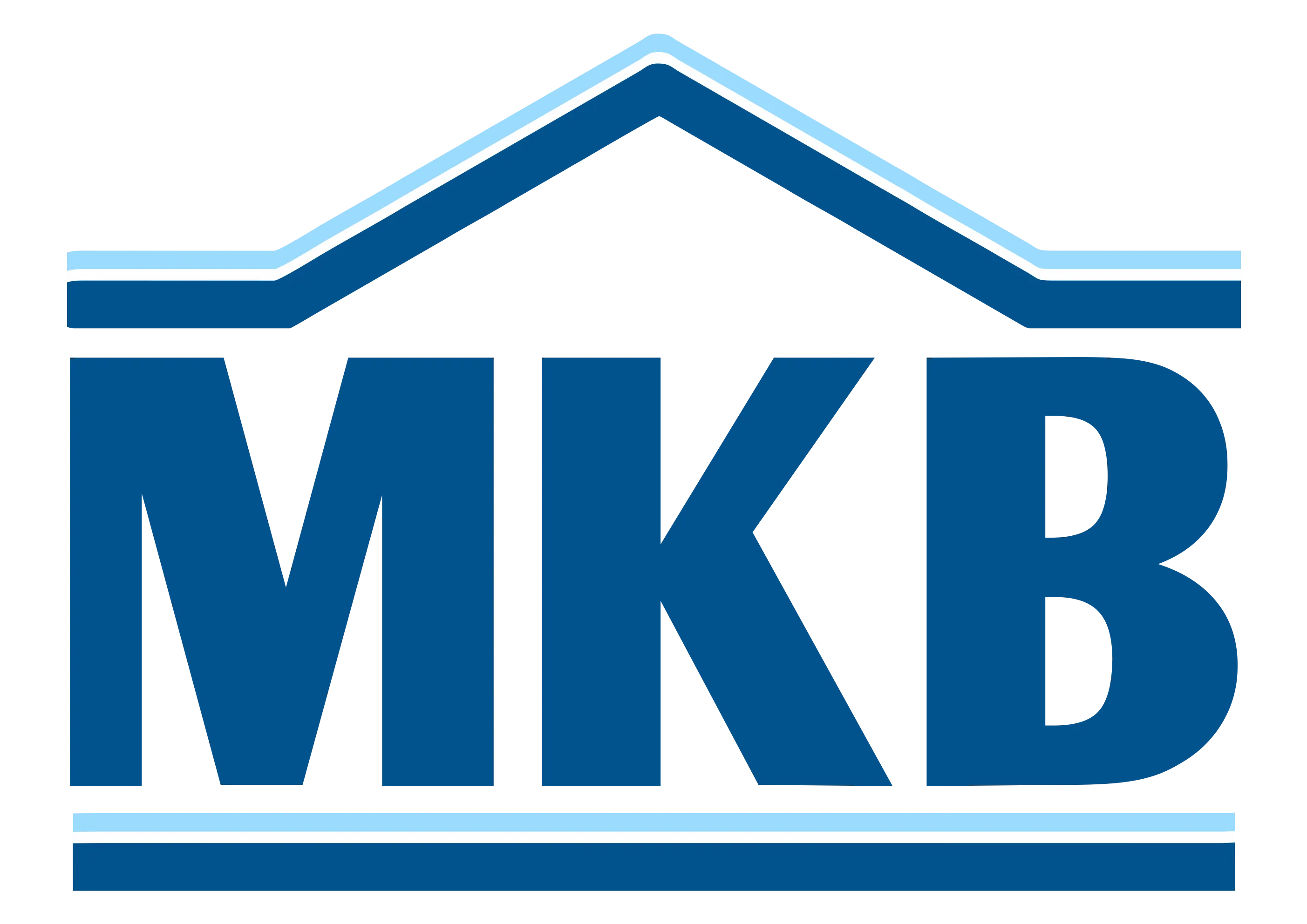 Logo azul da MKB.