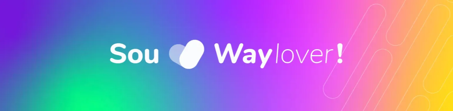 Logo é um W roxo a esquerda e na sua direita descrito newway em cinza e roxo.