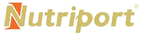 O logotipo da “Nutriport” apresenta o nome da marca escrito em letras maiúsculas estilizadas, na cor dourada.
A letra “N” é destacada: seu interior é dourado, mas ela está envolvida por duas formas triangulares alaranjadas, uma na parte superior esquerda e outra na parte inferior direita, criando um efeito dinâmico.
O restante das letras mantém a cor dourada e o estilo limpo e moderno. No canto superior direito da letra “t” final, há o símbolo de marca registrada “®” na cor laranja.
O design transmite uma sensação de solidez, profissionalismo e energia.