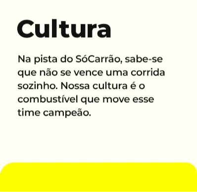 Na pista do SóCarrão, sabe-se que não se vence uma corrida sozinho. Nossa cultura é o combustível que move esse time campeão.