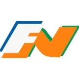 #ParaTodoMundo a logo da Ferronorte conta com a sigla FN com as três cores da empresa: azul, laranja e verde. O slogan é "Seu parceiro forte."