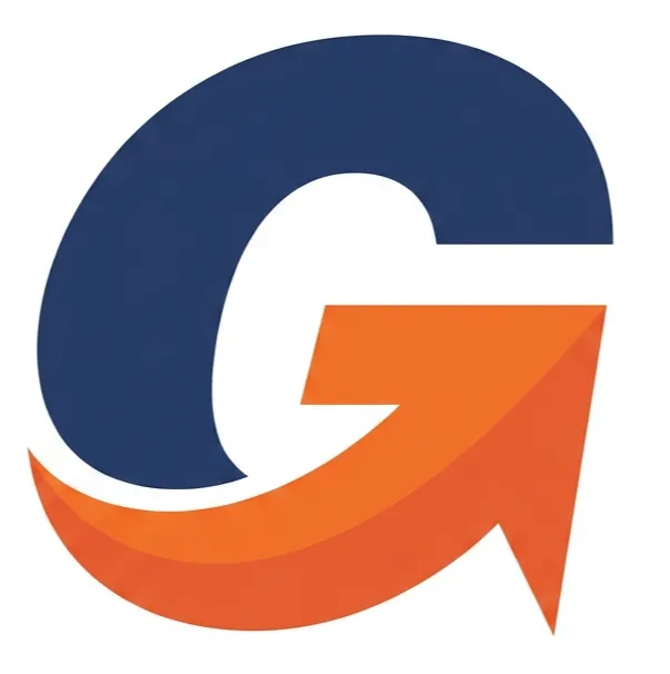 Caminhão com uma caçamba, com logo da empresa.