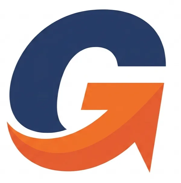 Caminhão com uma caçamba, com logo da empresa.