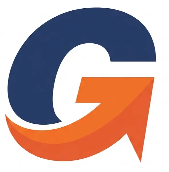 Caminhão com uma caçamba, com logo da empresa.