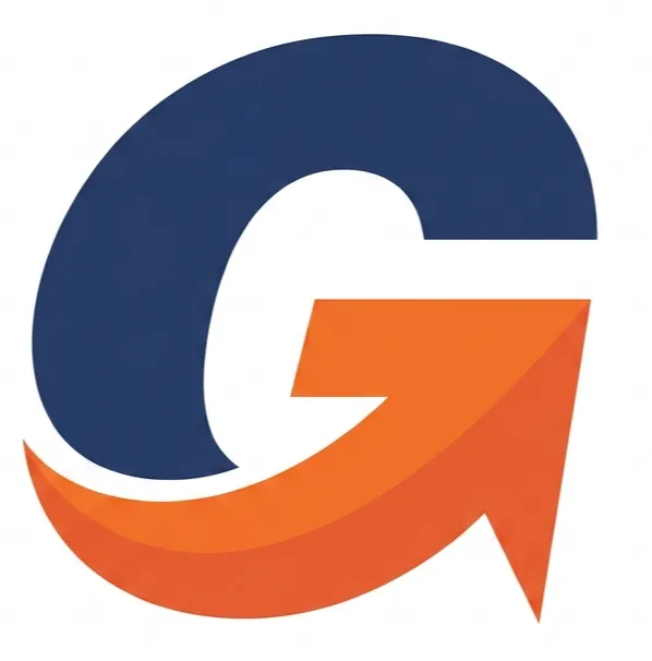 Caminhão com uma caçamba, com logo da empresa.